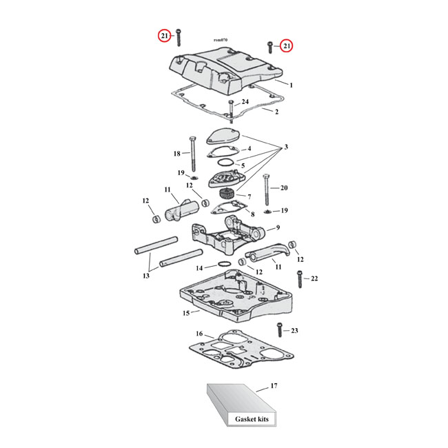 Rocker cover Stainless screws for Twin Cam engines